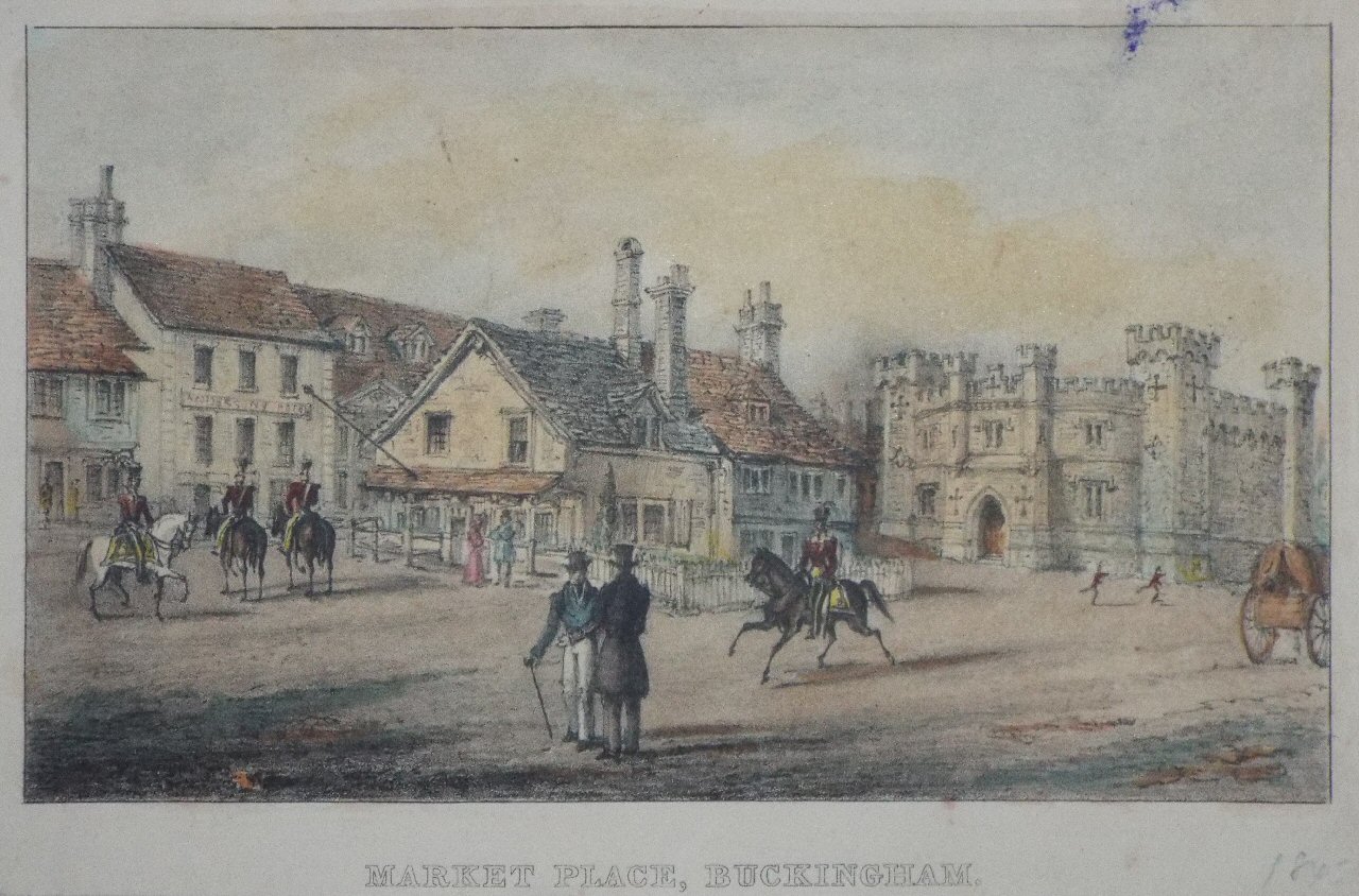 Lithograph - Market Place, Buckingham.